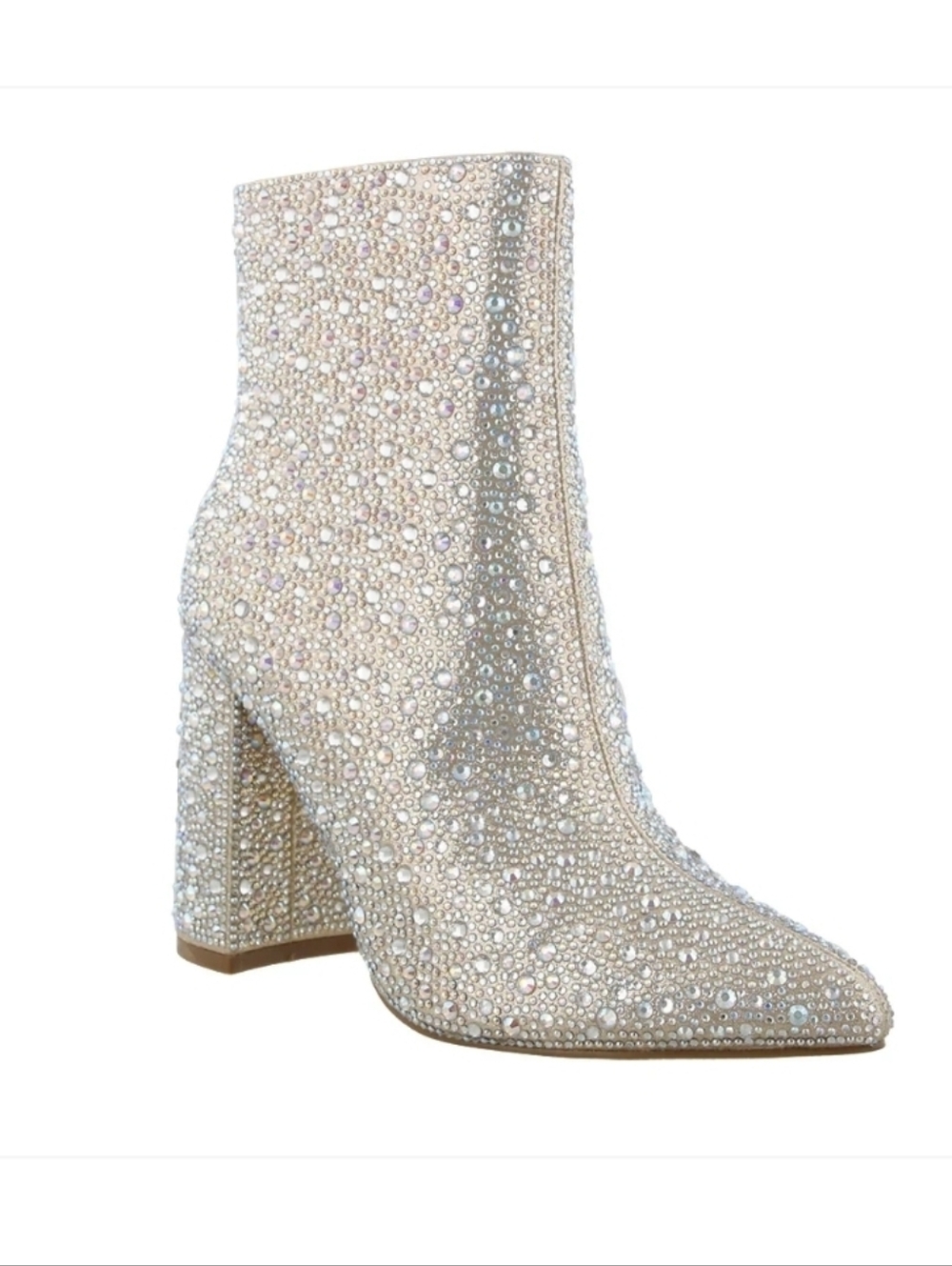 De Blossom Collectipn Melani Crystal Shimmer Formal Shoe Ankle Boot Pageant 8.5